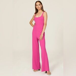 Esteban Cortazar Collective Scoop Neck Jumpsuit Pink Womens Size S